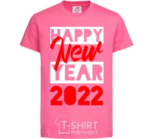 Kids T-shirt HAPPY NEW YEAR 2022 Inscription heliconia фото