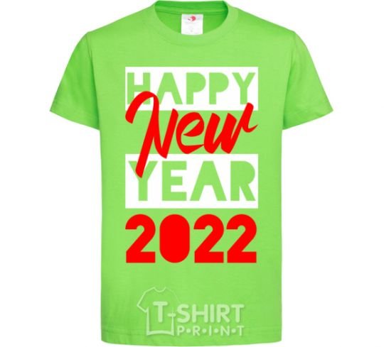 Kids T-shirt HAPPY NEW YEAR 2022 Inscription orchid-green фото