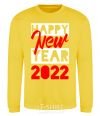 Sweatshirt HAPPY NEW YEAR 2022 Inscription yellow фото