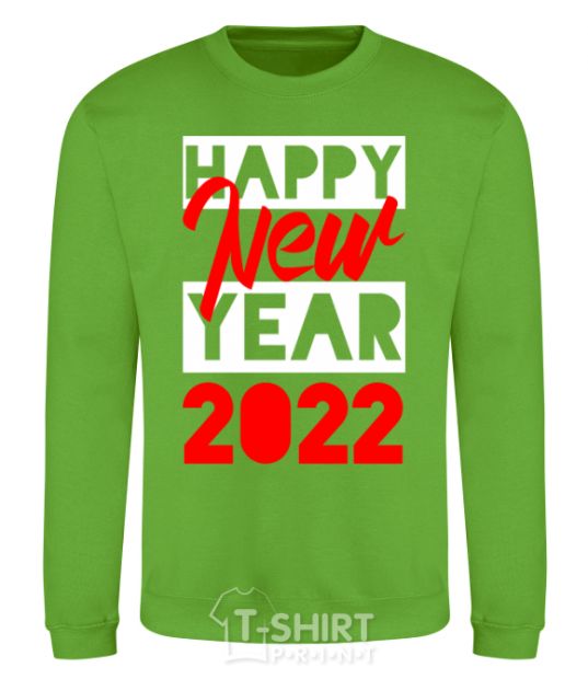 Sweatshirt HAPPY NEW YEAR 2022 Inscription orchid-green фото
