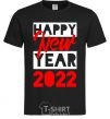 Men's T-Shirt HAPPY NEW YEAR 2022 Inscription black фото