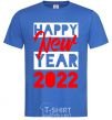 Men's T-Shirt HAPPY NEW YEAR 2022 Inscription royal-blue фото