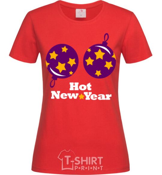 Women's T-shirt HOT NEW YEAR red фото