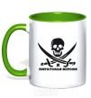Mug with a colored handle I'M A PIRATE. kelly-green фото