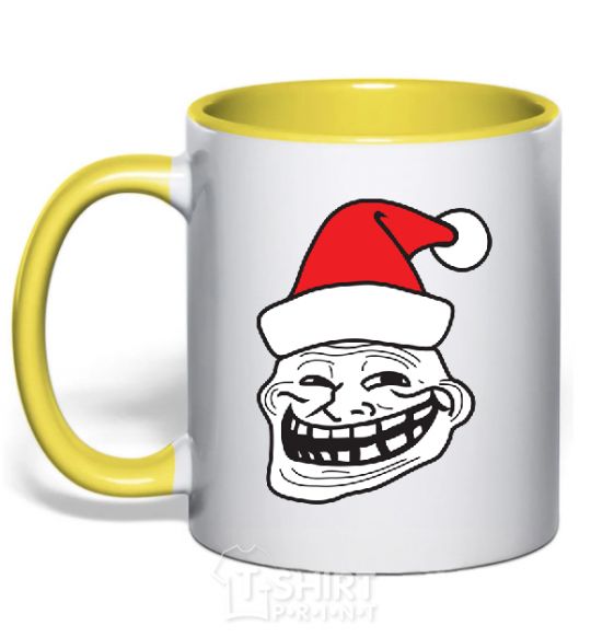 Mug with a colored handle TROLL MOROZ yellow фото