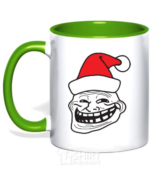 Mug with a colored handle TROLL MOROZ kelly-green фото