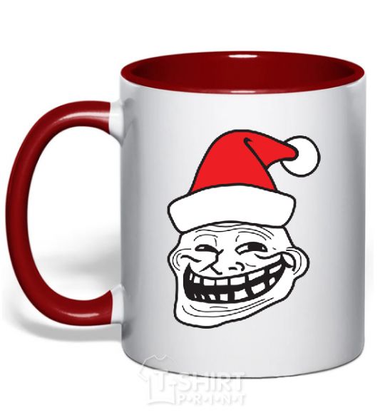 Mug with a colored handle TROLL MOROZ red фото