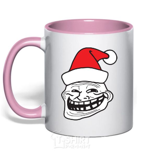 Mug with a colored handle TROLL MOROZ light-pink фото