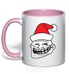 Mug with a colored handle TROLL MOROZ light-pink фото