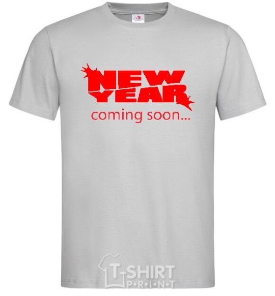 Men's T-Shirt NEW YEAR COMING SOON grey фото
