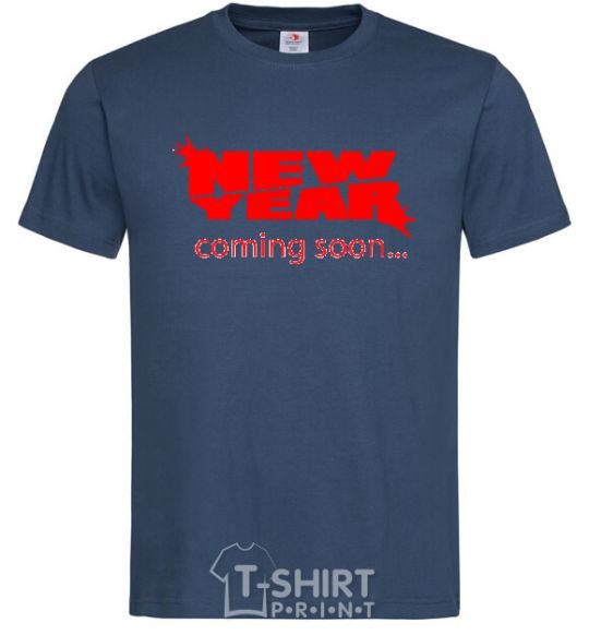 Men's T-Shirt NEW YEAR COMING SOON navy-blue фото