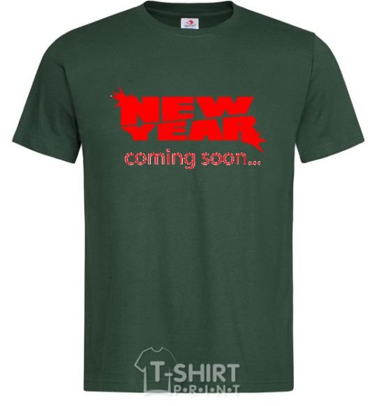 Мужская футболка NEW YEAR COMING SOON Темно-зеленый фото