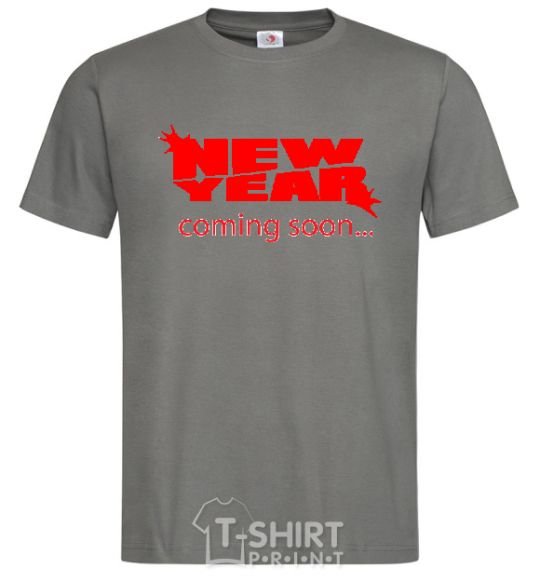 Men's T-Shirt NEW YEAR COMING SOON dark-grey фото