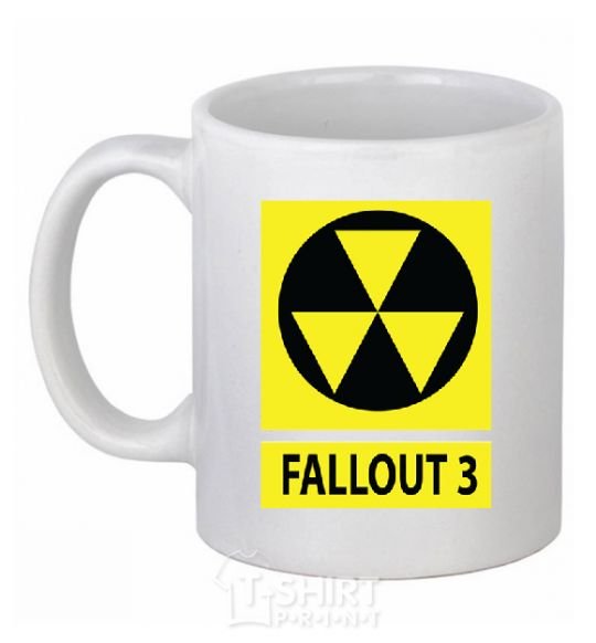 Ceramic mug FALLOUT 3 Danger White фото