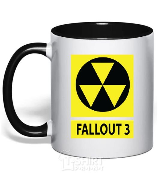 Mug with a colored handle FALLOUT 3 Danger black фото