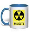 Mug with a colored handle FALLOUT 3 Danger royal-blue фото