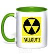 Mug with a colored handle FALLOUT 3 Danger kelly-green фото