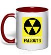 Mug with a colored handle FALLOUT 3 Danger red фото