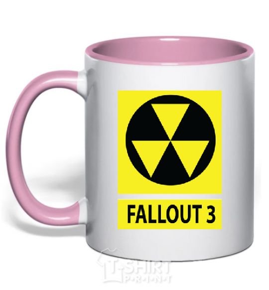 Чашка с цветной ручкой FALLOUT 3 Danger Нежно розовый фото