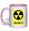 Mug with a colored handle FALLOUT 3 Danger light-pink фото