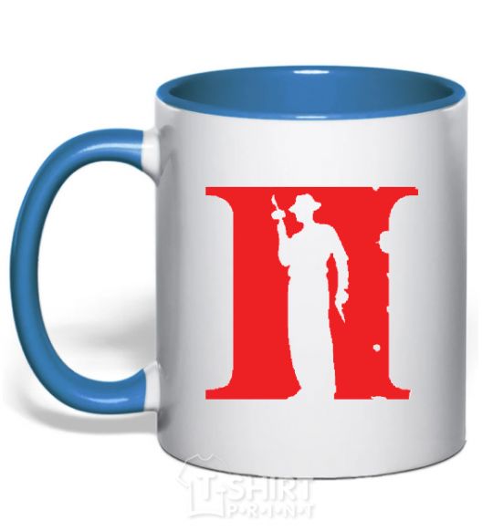 Mug with a colored handle CALL OF DUTY 2 royal-blue фото