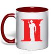 Mug with a colored handle CALL OF DUTY 2 red фото