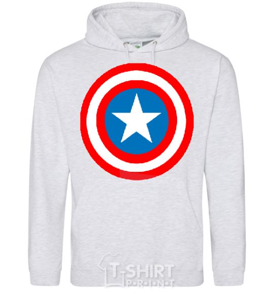 Men`s hoodie ЩИТ КАПИТАНА АМЕРИКИ sport-grey фото