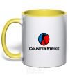 Mug with a colored handle COUNTER STRIKE yellow фото