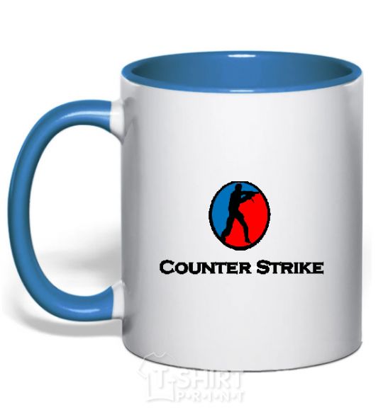 Mug with a colored handle COUNTER STRIKE royal-blue фото