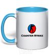 Mug with a colored handle COUNTER STRIKE sky-blue фото