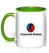 Mug with a colored handle COUNTER STRIKE kelly-green фото