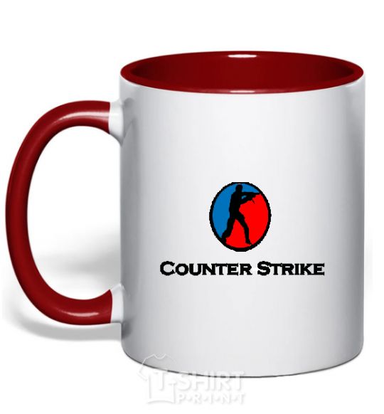 Mug with a colored handle COUNTER STRIKE red фото