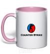 Mug with a colored handle COUNTER STRIKE light-pink фото