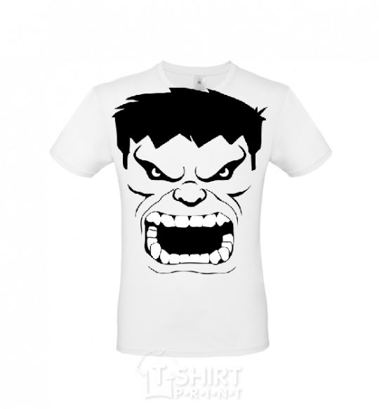 Men's T-Shirt Angry Hulk White фото