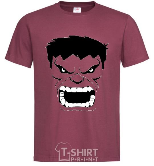 Men's T-Shirt Angry Hulk burgundy фото