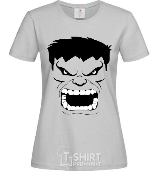 Women's T-shirt Angry Hulk grey фото