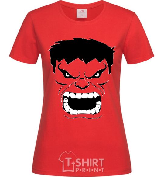 Women's T-shirt Angry Hulk red фото