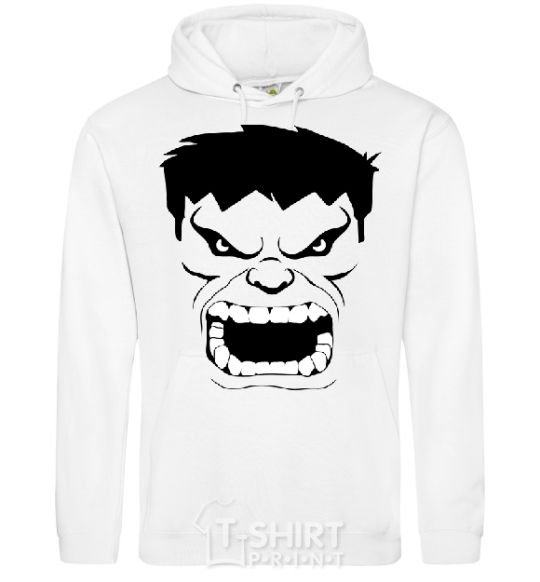 Men`s hoodie Angry Hulk White фото