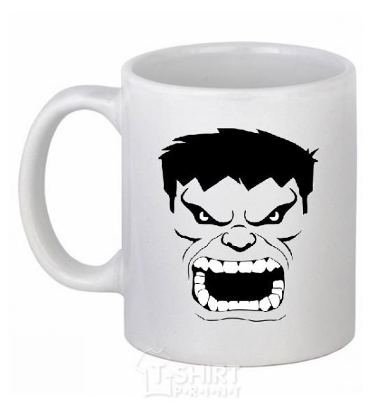 Ceramic mug Angry Hulk White фото