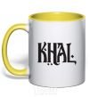 Mug with a colored handle KHAL yellow фото