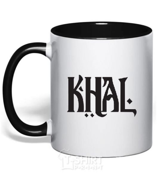Mug with a colored handle KHAL black фото