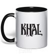 Mug with a colored handle KHAL black фото