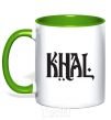Mug with a colored handle KHAL kelly-green фото