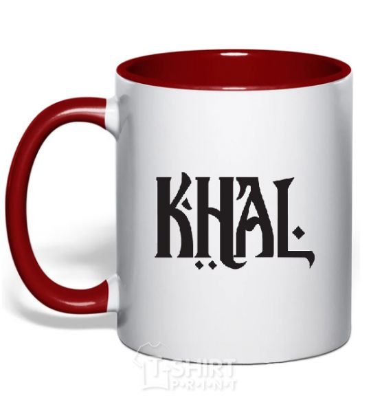 Mug with a colored handle KHAL red фото