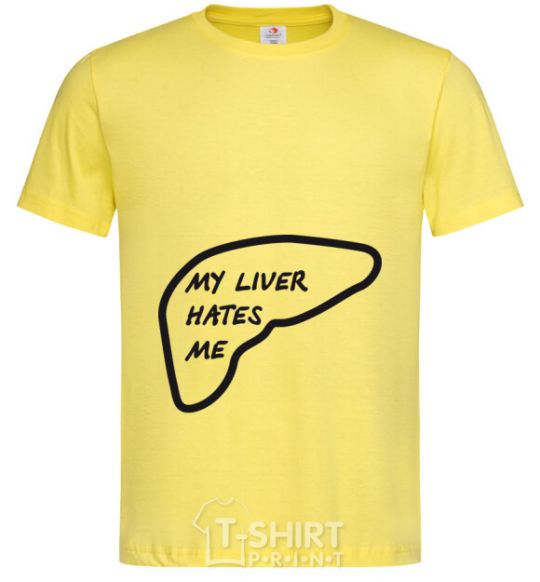 Men's T-Shirt MY LIVER HATES ME cornsilk фото