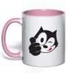 Mug with a colored handle FELIX THE CAT Like light-pink фото