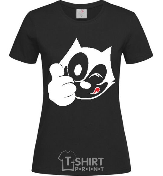 Женская футболка FELIX THE CAT Like Черный фото