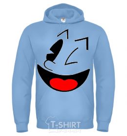 Men`s hoodie SMILE - Emoji sky-blue фото