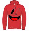 Men`s hoodie SMILE - Emoji bright-red фото