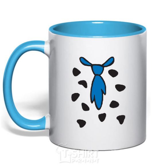 Mug with a colored handle FLINSTONE'S TIE sky-blue фото